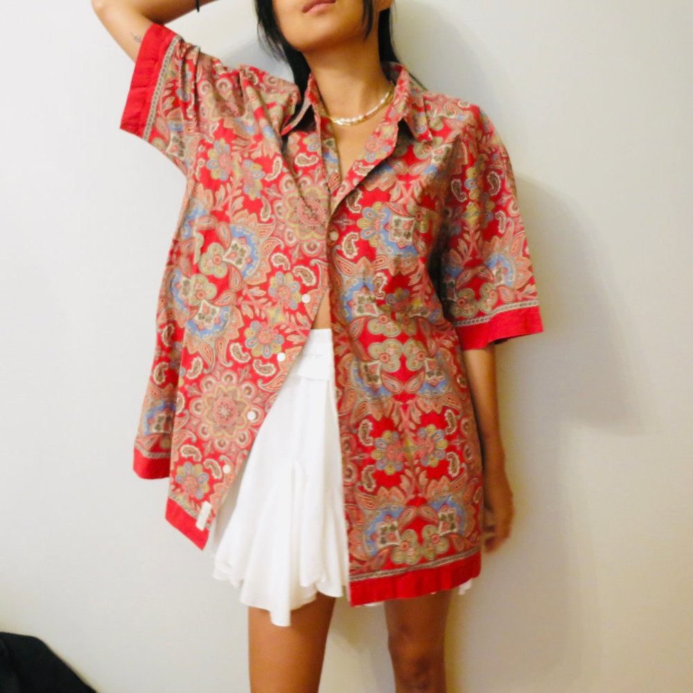 VINTAGE Tommy Hilfiger Paisley Button Down